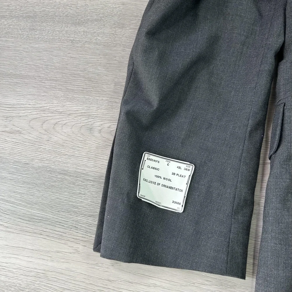 Jos. A. Bank Blazer Mens 42L Gray Classic Collection Wool 2‎ Button Sport Coat